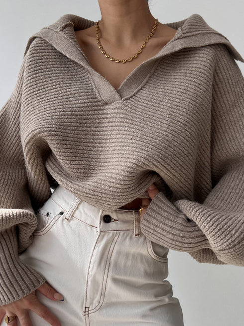 'Fable' Winged Sleeve Sweater - Celes Fashion
